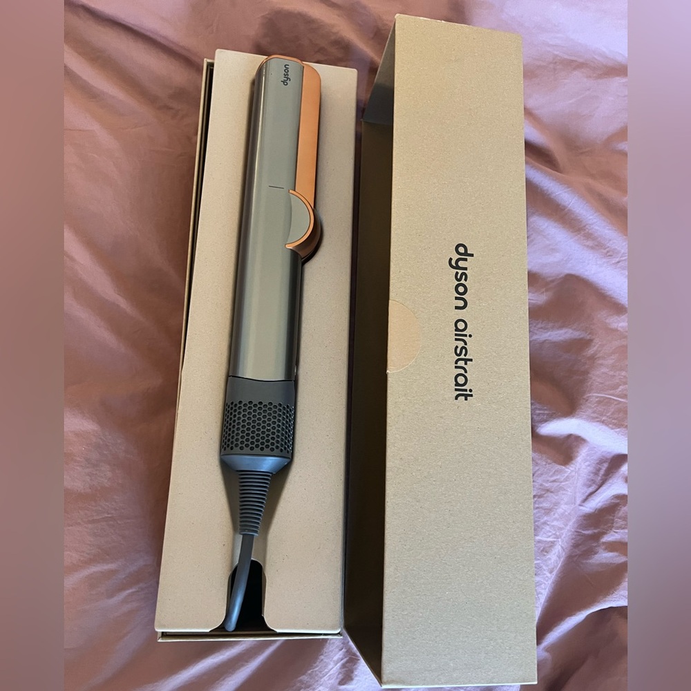 Original Dyson Airstrait in Gray and Copper, Gently Used in Box